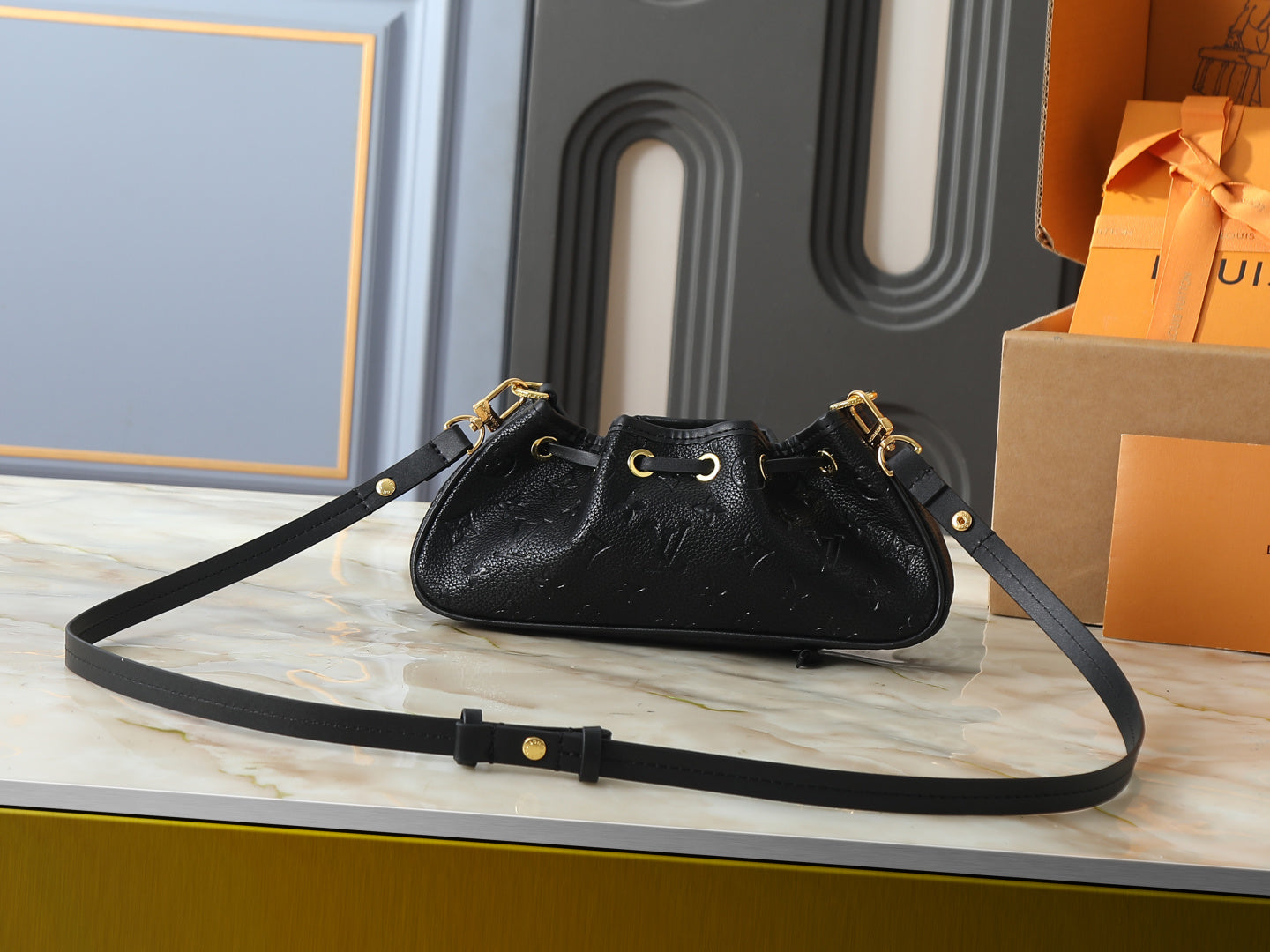 Leather LV Handbag Gold-Tone Hardware