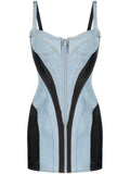 Corset denim minidress