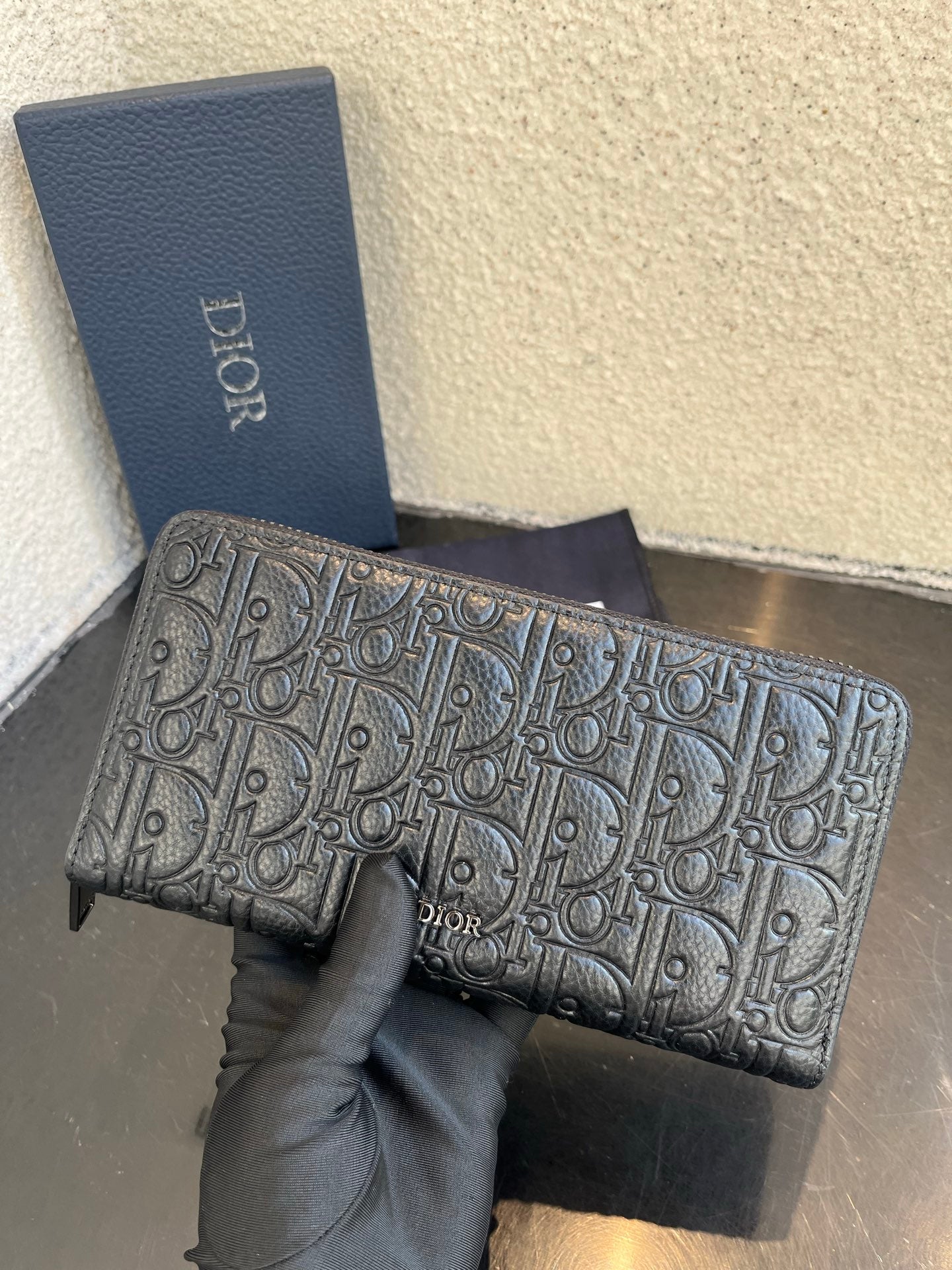 Embossed Zip-Around Long Wallet