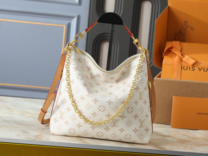 Chain Accent Hobo Shoulder Bag