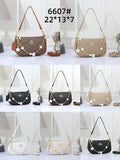 Mini Shoulder Bag with Floral Chain Charm