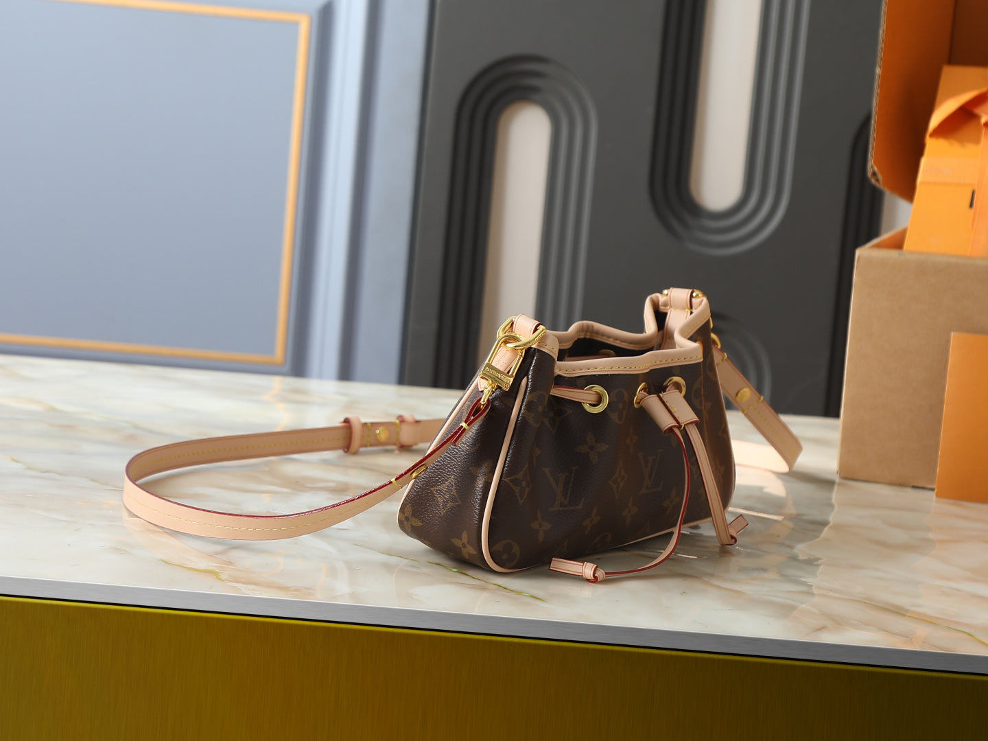 Leather LV Handbag Gold-Tone Hardware