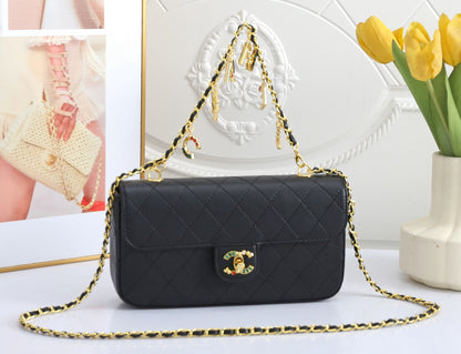 Quilted Leather Flap Bag Gold-Tone Hardware