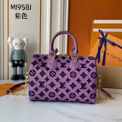 Embossed Monogram Boston Tote Bag