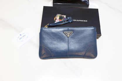 Leather Zipper P Pouch