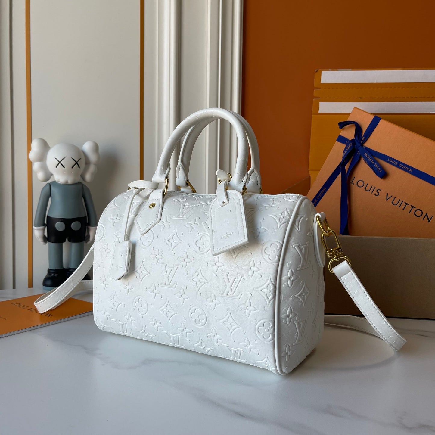 Premium Embossed Boston Handbag