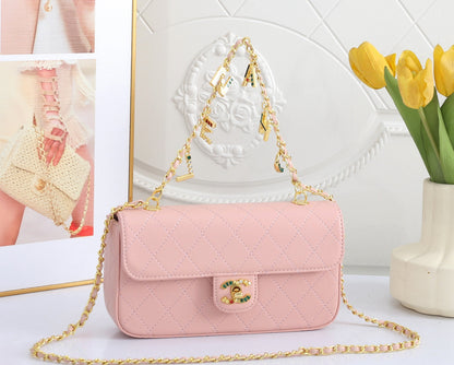 Quilted Leather Flap Bag Gold-Tone Hardware