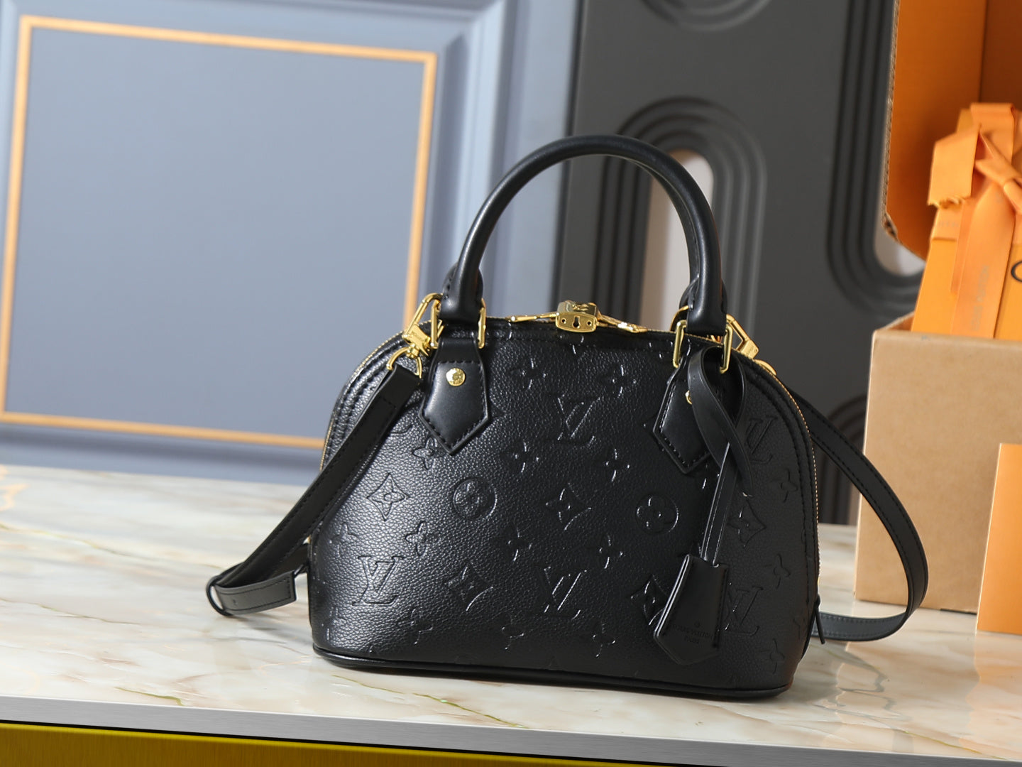 Alma-Inspired Embossed Satchel Bag