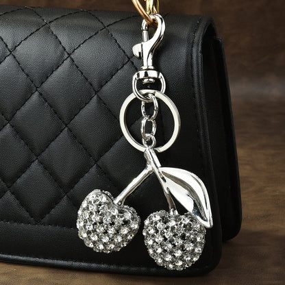 Full Diamond Cherry Bag Keychain Pendant