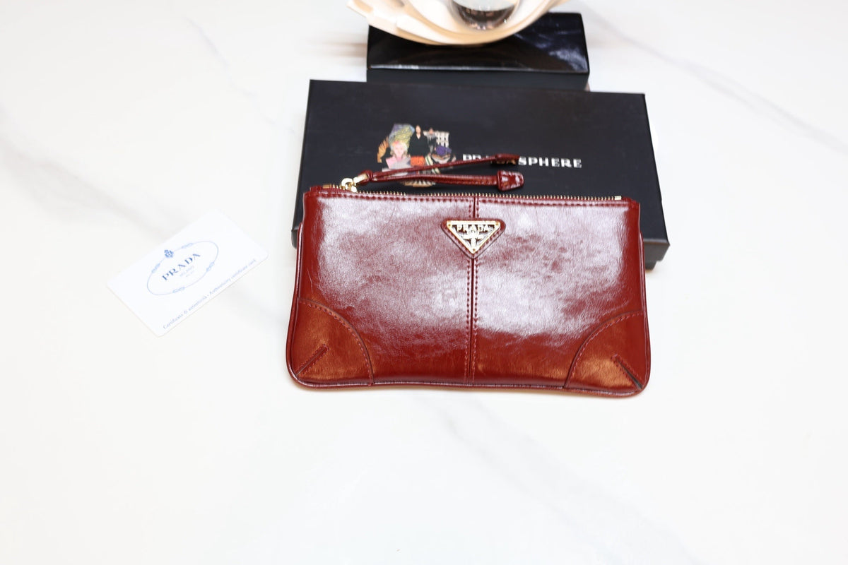 Leather Zipper P Pouch