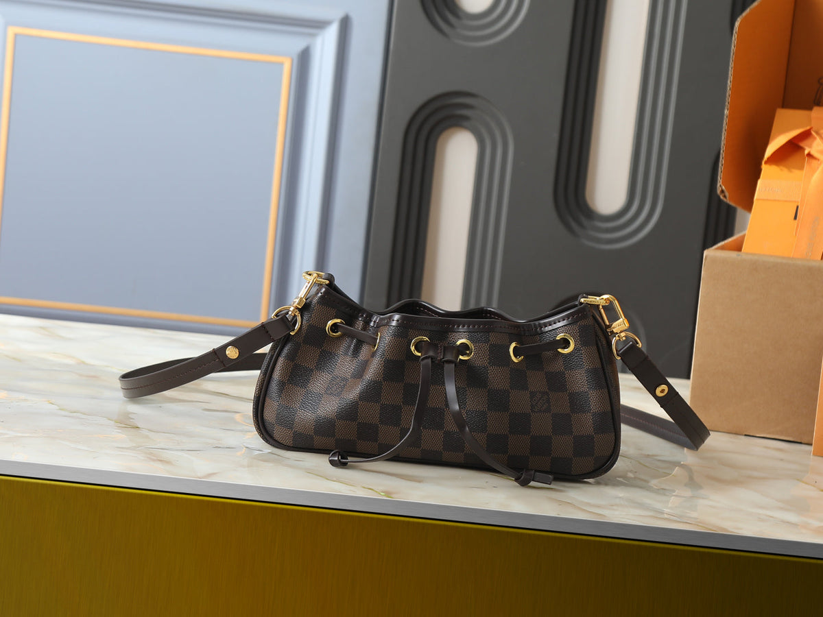 Leather LV Handbag Gold-Tone Hardware
