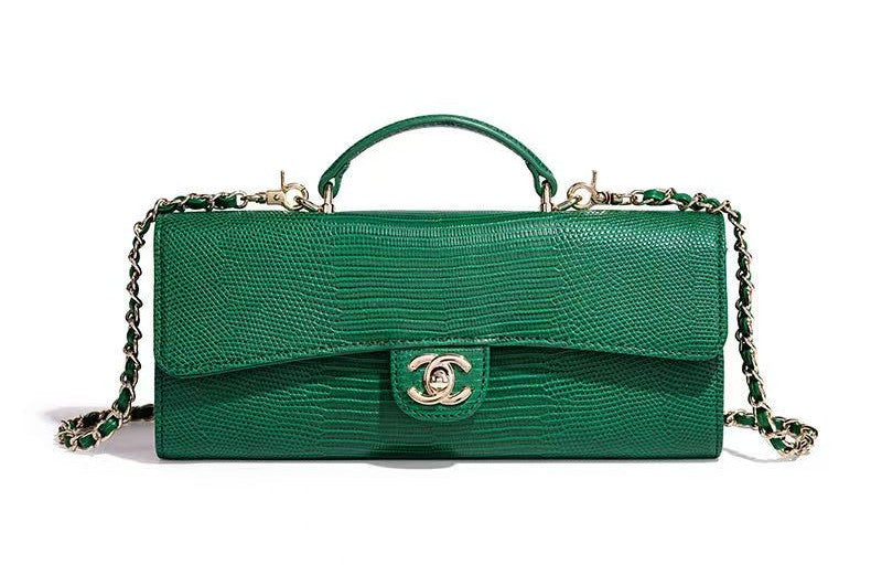 Long Top Handle Clutch With Chain