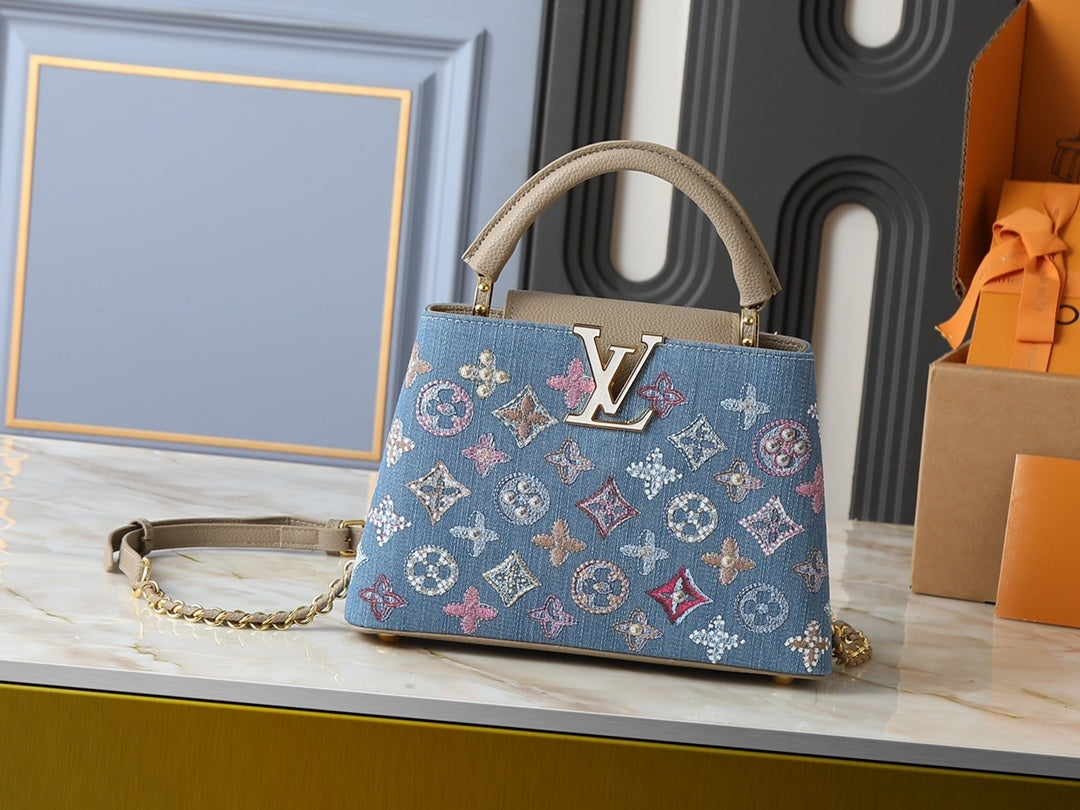Denim Capucines Handbag