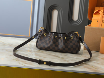 Leather LV Handbag Gold-Tone Hardware