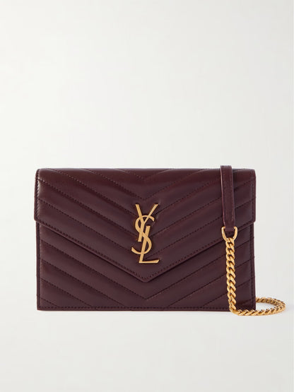 Cassandre Envelope Mini Matelasse Leather Shoulder Bag